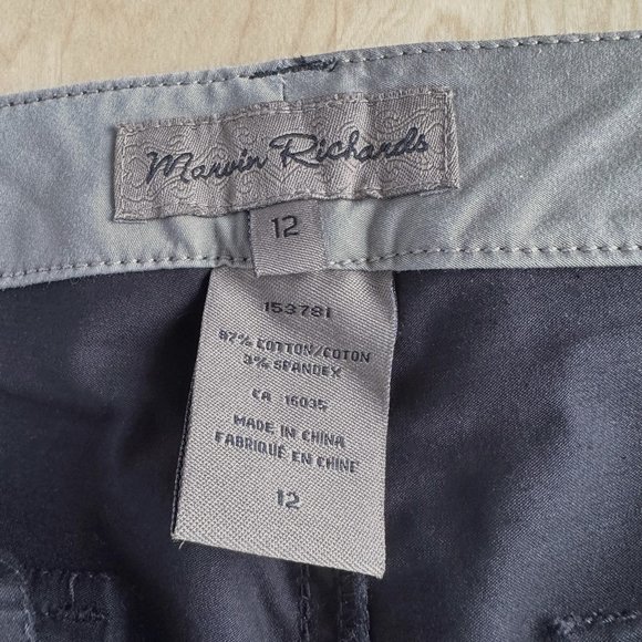 Wide Leg Pants, Black, MARVIN RICHARDS, Size 12 x 31 - Picture 5 of 7